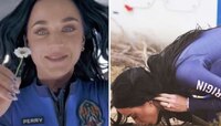 हातात फूल घेऊन पृथ्वीला नमन! 11 मिनिटांच्या अंतराळ प्रवासासाठी कॅटी पेरीला किती खर्च