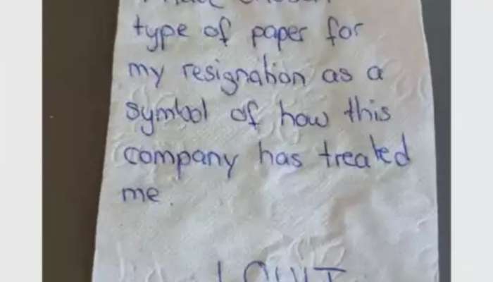 कर्मचाऱ्याने Toilet Paper वर लिहिला राजीनामा; का आली अशी वेळ? सोशल मीडियावर तुफान व्हायरल 