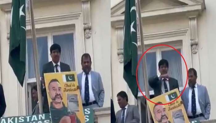 'सर तन से जुदा'चा इशारा; लंडनमध्ये पाकिस्तानी मुत्सद्दी अधिकाऱ्याचा थयथयाट, व्हिडीओ व्हायरल 