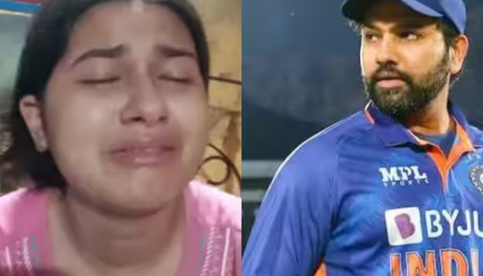 रोहितची 'ती' घोषणा अन् हिटमॅनच्या चाहतीला अश्रू अनावर, ढसाढसा रडतानाचा Video Viral  