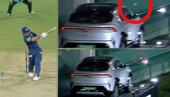 LSG vs SRH:  मिशेल मार्शने ठोकला 500000 रुपयांचा सिक्स, बुलेट शॉटने नवी कोरी कार डॅमेज; Video Viral 