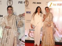 'उमराव जान'च्या स्क्रिनिंगला 'सिलसिला'मधील रेखा बनून पोहोचली आलिया भट्ट, गुलाबी साडी