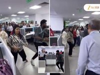 'हा कामाचा भाग आहे का?', फॉरेन क्लाइंटच्या स्वागतासाठी कर्मचाऱ्यांचा डान्स, सोशल मीड