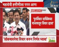 महादेवी हत्तीणीबाबत राष्ट्रपतींनी निर्णय घ्यावा, काँग्रेस नेते सतेज पाटील यांची मागणी 