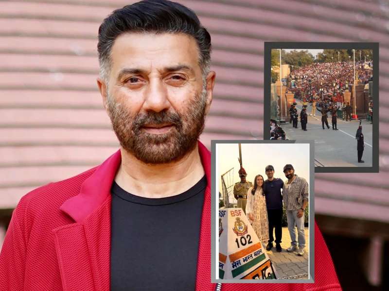 sunny Deol: सून आणि मूलासोबत थेट वाघा बॉर्डरवर पोहोचला सनी देओल, video व्हायरल