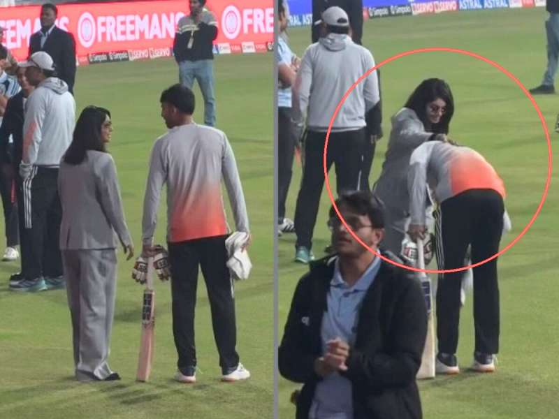 कोण आहे ती महिला क्रिकेटर? जिच्या भर मैदानात पाया पडला जितेश शर्मा, Video Viral 