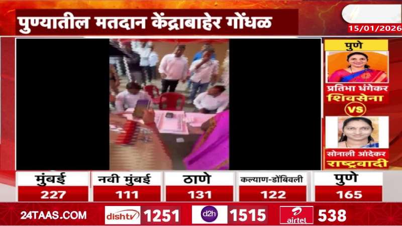 Chaos outside polling station in Pune