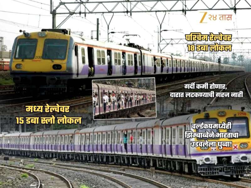 Good News: रेल्वेचा मास्टर प्लॅन! WR वर 18 डबा लोकल तर सेंट्रलवर 15 डबा स्लो धावणार; गर्दी इतिहासजमा