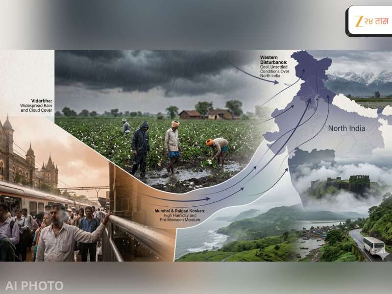 Weather News : हवामान बदलांची देशभर धास्ती! कोकणात पाऊस, विदर्भात उकाड्यासह वादळाचाही इशारा