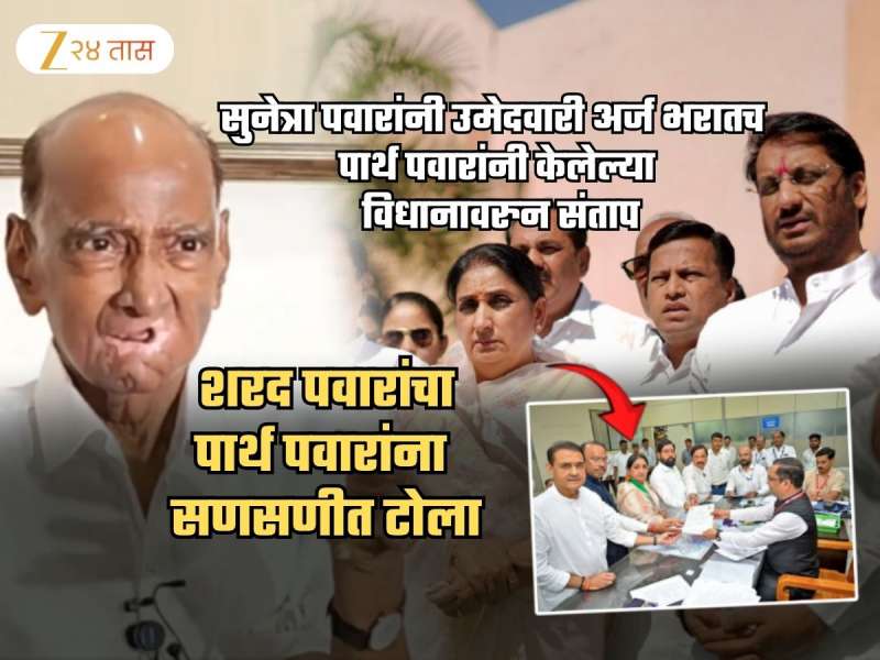 सुनेत्रा पवारांनी बारामतीतून अर्ज भरताच शरद पवारांचा नातवाला टोला! म्हणाले, 'पार्थ पवारांमध्ये कितपत...'